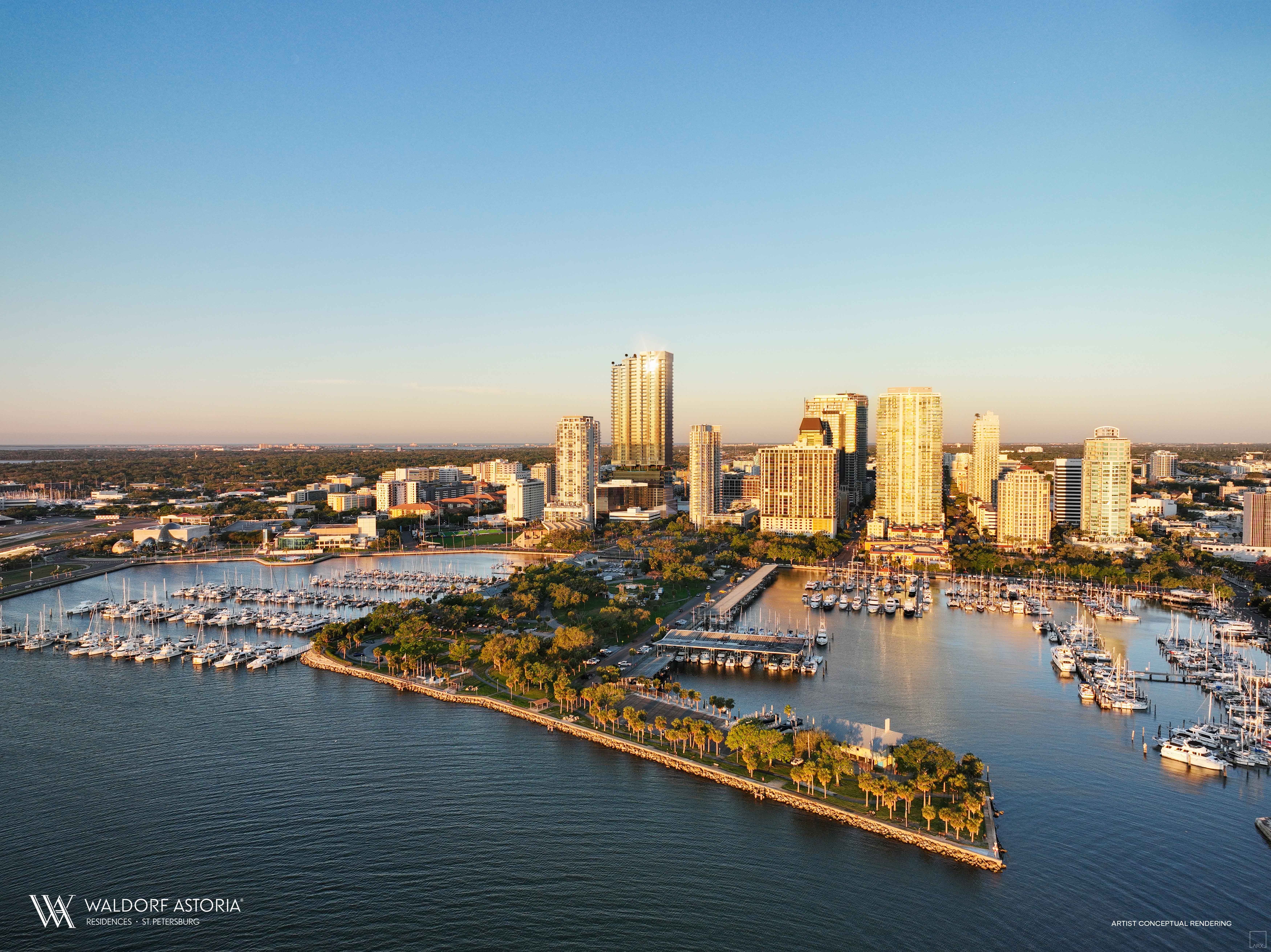 Waldorf Astoria Residences — 50-Story Waterfront Tower — Downtown St. Petersburg